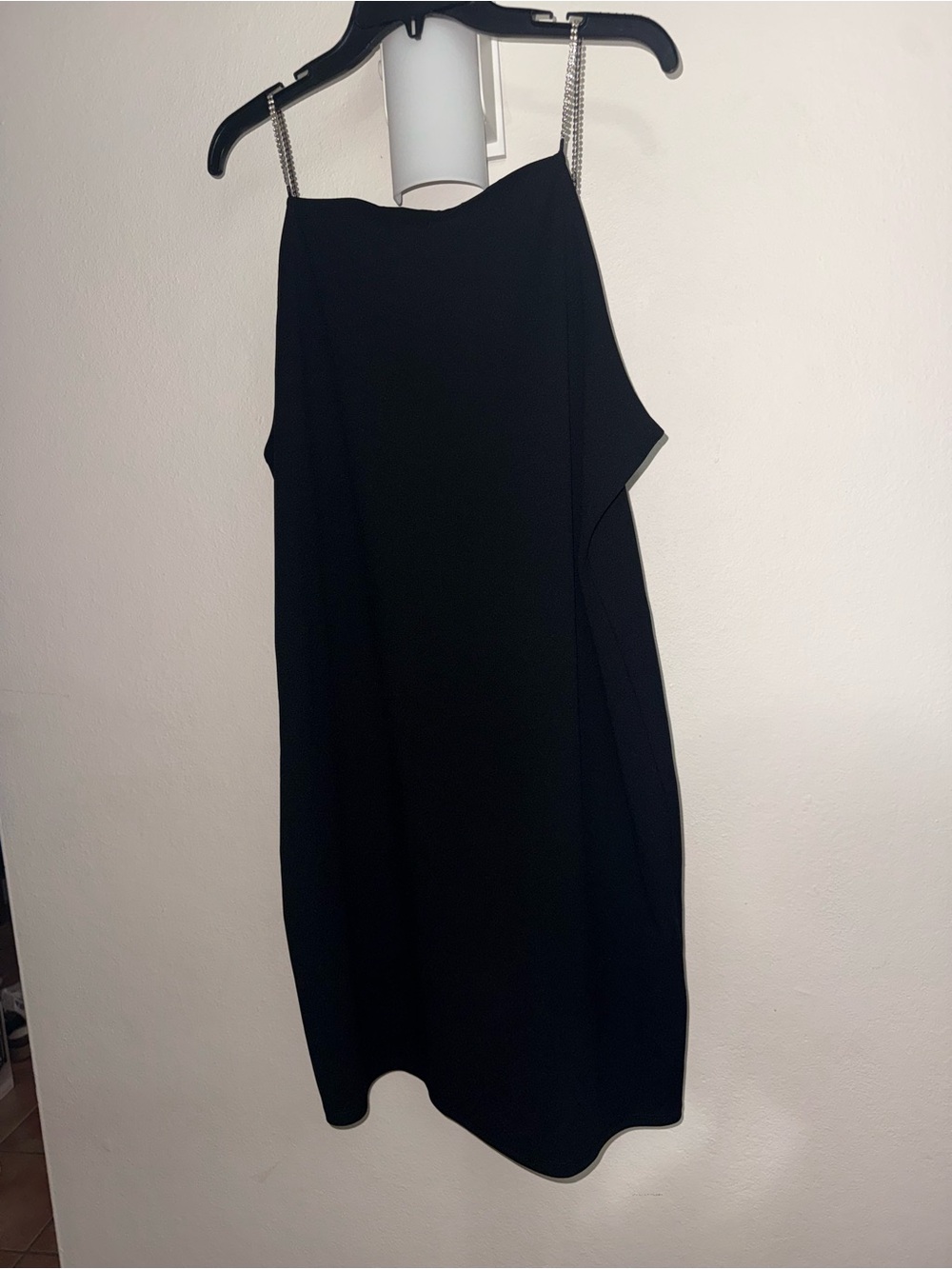 H&M Black Mini Dress with Chain Strap Details